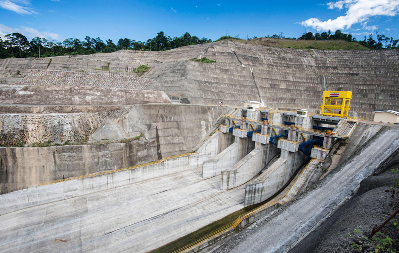 View of the hydroelectric dam on Costa Rica's Reventazon River. It was inaugurated last month.